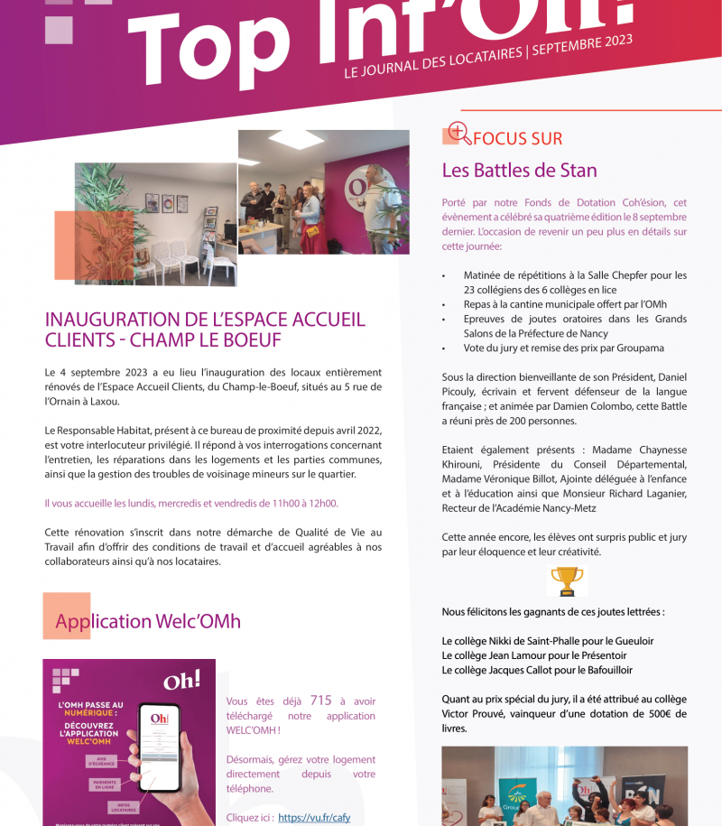 VOTRE LETTRE D'INF'OH