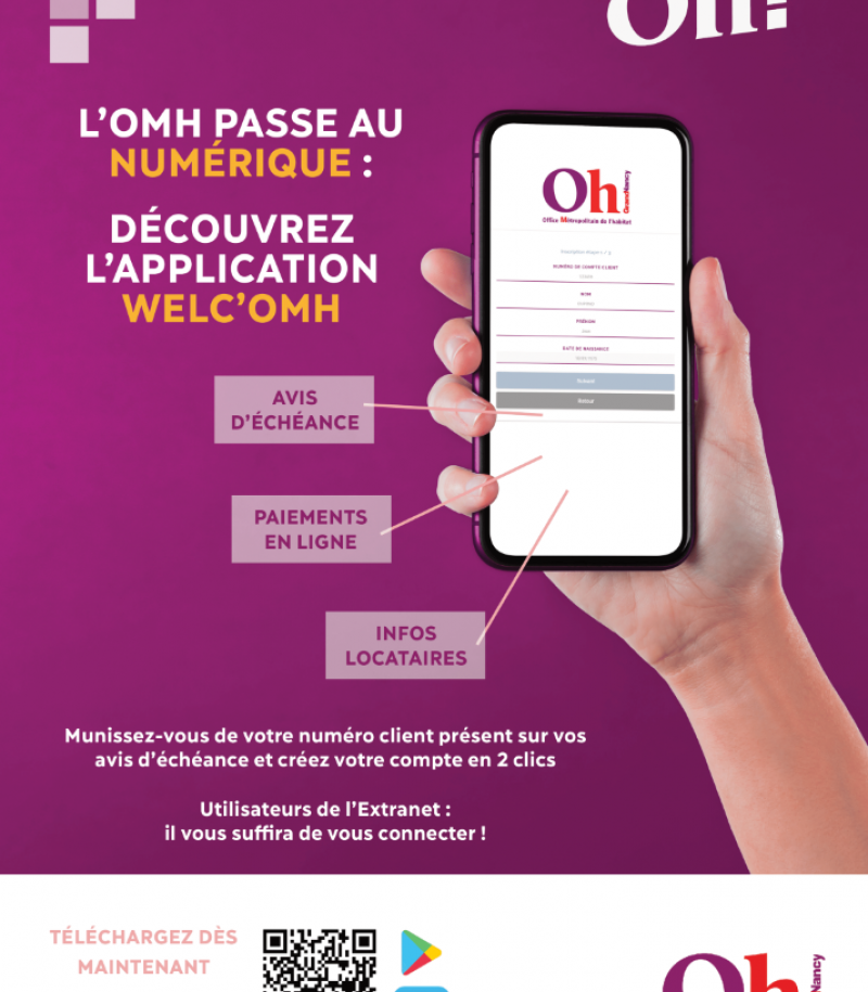 Nouvelle application Welc'OMh